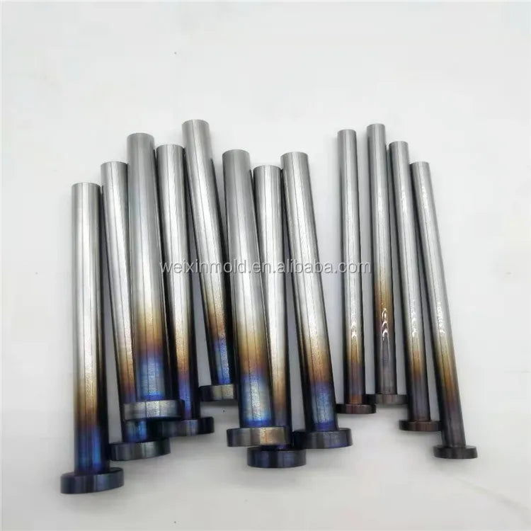 Double Shoulder Stepped SKD61Nitrided Ejector Pins for HASCO DIN1530 Vehicle Mould 48-52HRC Hardness