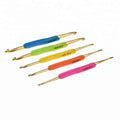 China Suppliers Double-headed Colorful 5pcs TPR Rubber Handle Ergonomic Aluminium Tulip Etimo Crochet Hook Set