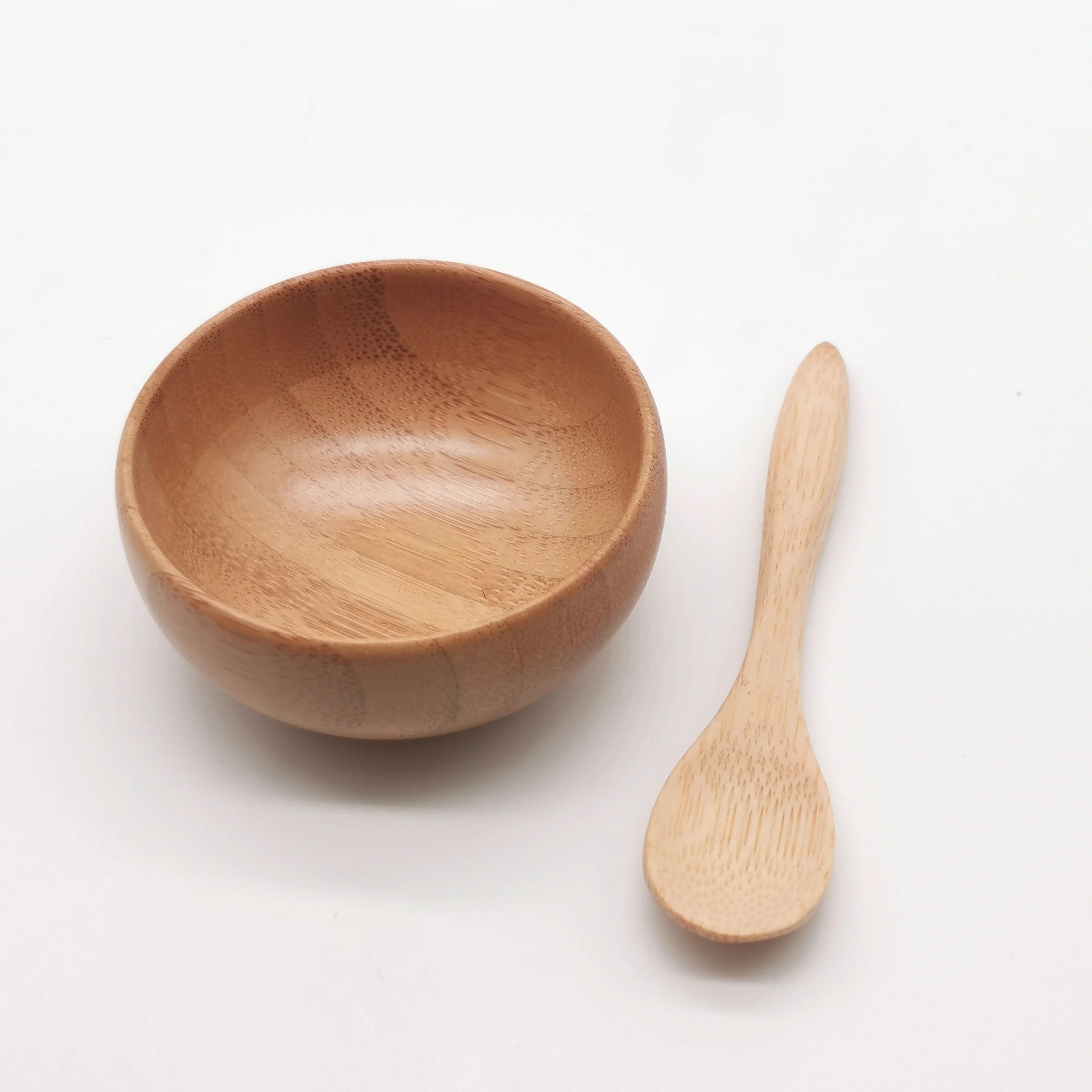 Highly Durable Household Wooden Dough Woven Wood Bamboo Bowls Co- Friendly Bamboo Wooden Salad Bowl With Spoon for Salad