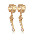 HD 2018 18K Gold Plated CZ Drop Earrings Women Jewelry