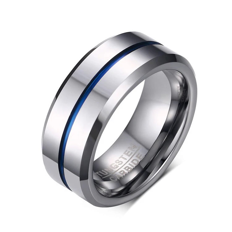 Dropshipping High Polished 8mm Center Engraved Eternity Ring Mens Tungsten Band