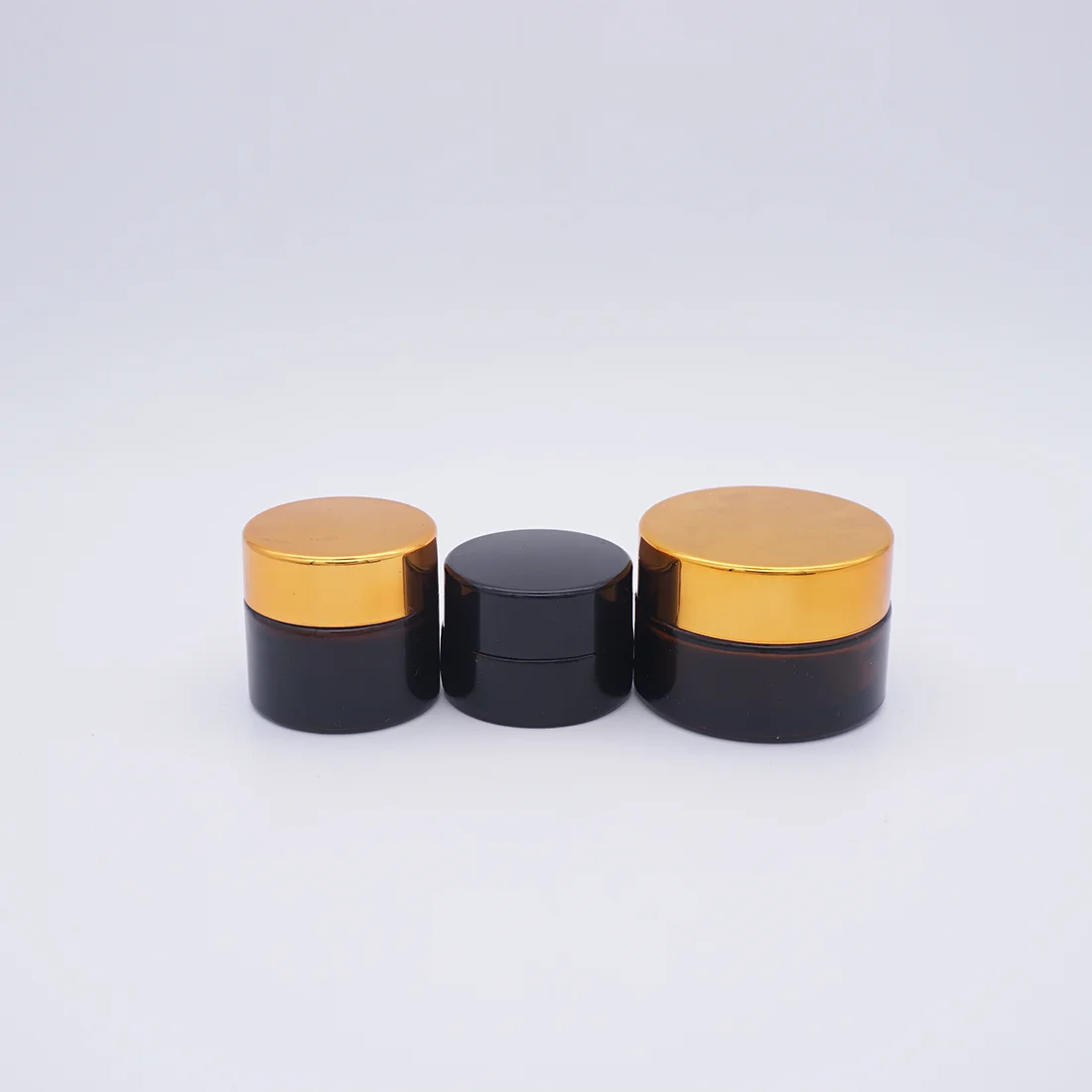 100g Amber Glass Cosmetic Containers Cream Jar with Aluminum Cap