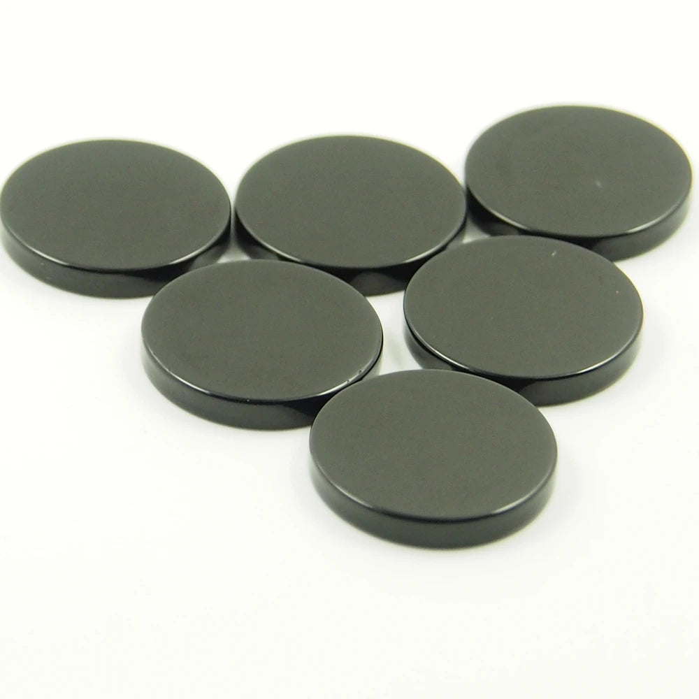 Natural  Round Flat Black Onyx Stone Disc Agate Coin Gemstone