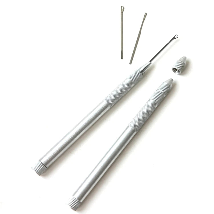 Multi-function Aluminum Hook Needle Loop Threader for  Micro Rings Beads Links I-tip Hair Extensions