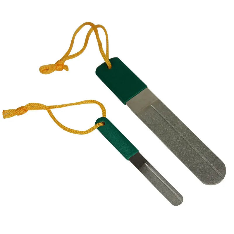 DMD Portable Diamond Whetstone Two-sided Fishing Gadgets Knife Sharpener Scissors Fruit Knife Fish Hook Essential Sanding Tool