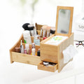 Wholesale Handmade Eco-Friendly Natural Bamboo Cosmetic Storage Box Holder with Tissue Box Welcome OEM/ODM Custom Logo