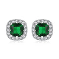 LUOTEEMI Cute Square CZ Stone Post Stud Earrings Four Color Options Fashion Style Korean Cubic Zirconia Earring