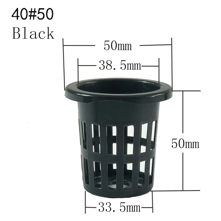 40#50 Soilless Culture Greenhouse Aquacultur Hydroponics Plastic Black Baskets