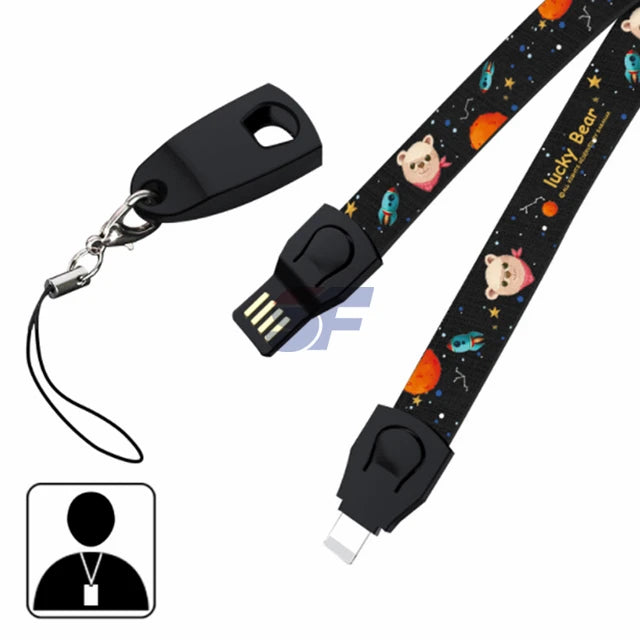 ShinyFans SF-6666 Red Transfer Plain Polyester USB Lanyard Custom Logo Customizable Printing Sides Metal/Plastic Hooks for