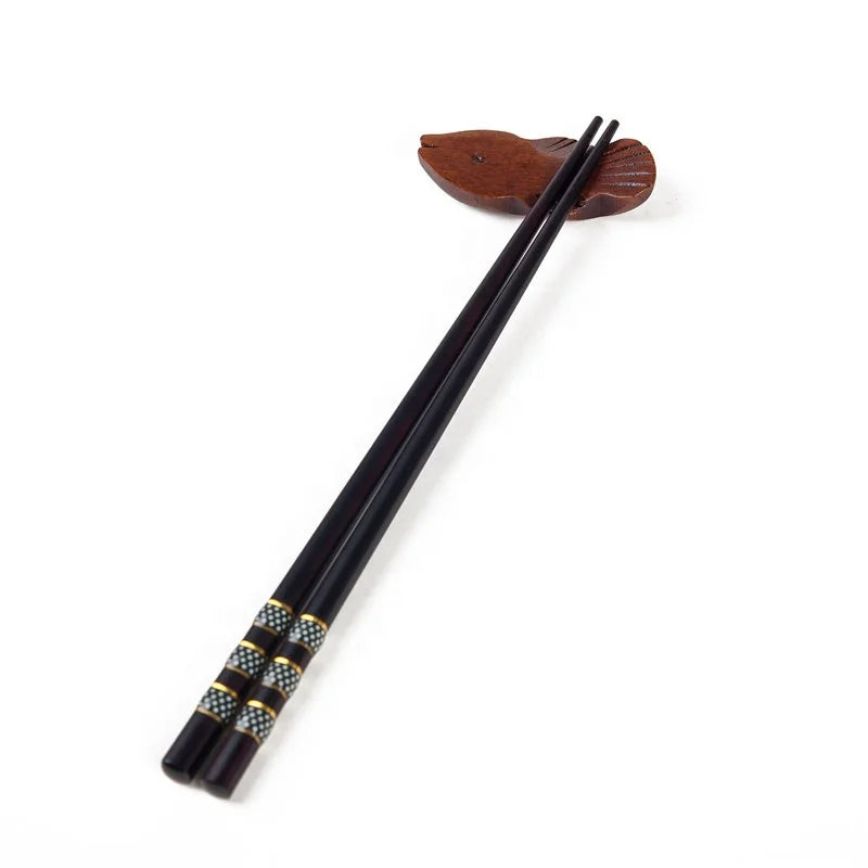 Classical Hot Sell Japanese Style Sakura Design  Reusable Wood Chopsticks