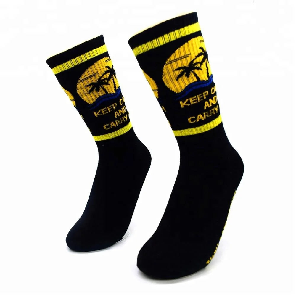 Mens Sports Socks Custom logo Cotton Thick Fashion Casual Socks