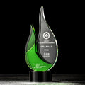Small Bridge Excellence Gift Sprout Green Etched Crystal Trophy Award Customs Crystal Award With Factory Price