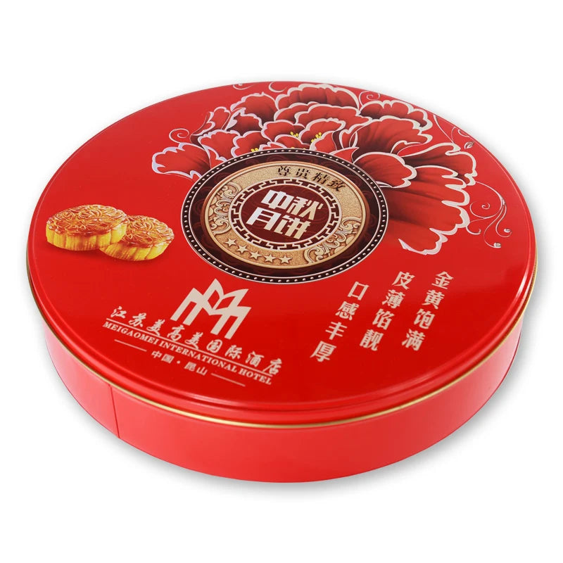 Mid-Autumn Mooncake Eco-Friendly Tin Box Tinplate Metal Food Cookie Biscuit Tin Can Accept Recycled Materials