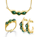 Pure 925 Sterling Silver Natural Stone Jewelry Set