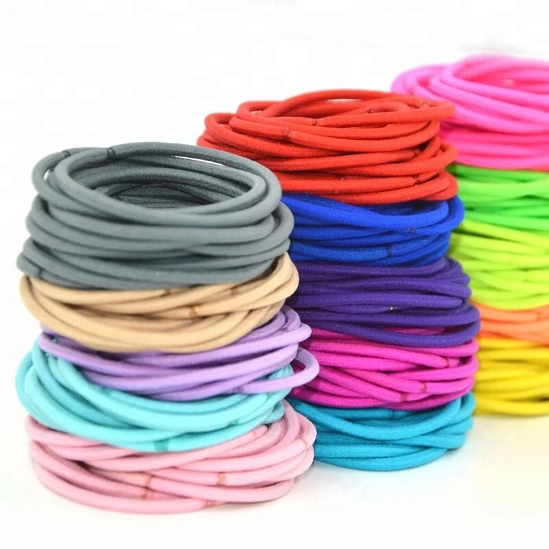BSCI Audited Factory Wholesale Fashion Women Girls Basic Hair Accessories Thin Elastic Rubber Hair Ties Elastic Hair Band