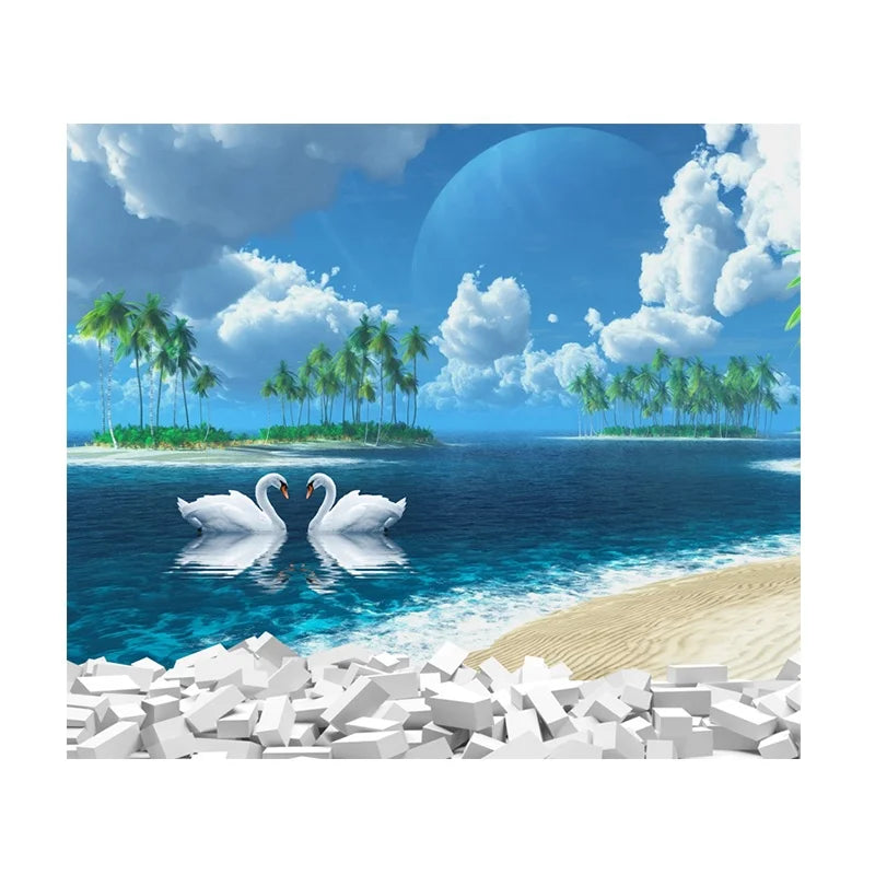 Modern Landscape Floral Pattern Synthetic PVC Paper Matte Varnishing Self-Adhesive Waterproof Eco-Friendly Tear Decoration