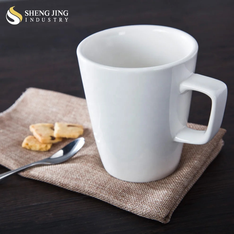 Factory Wholesales White Porcelain 15OZ Coffee Mug With Logo
