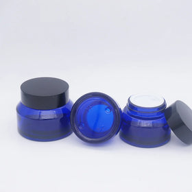 2oz Cosmetic Package Blue Round Jars Glass for Eye Cream