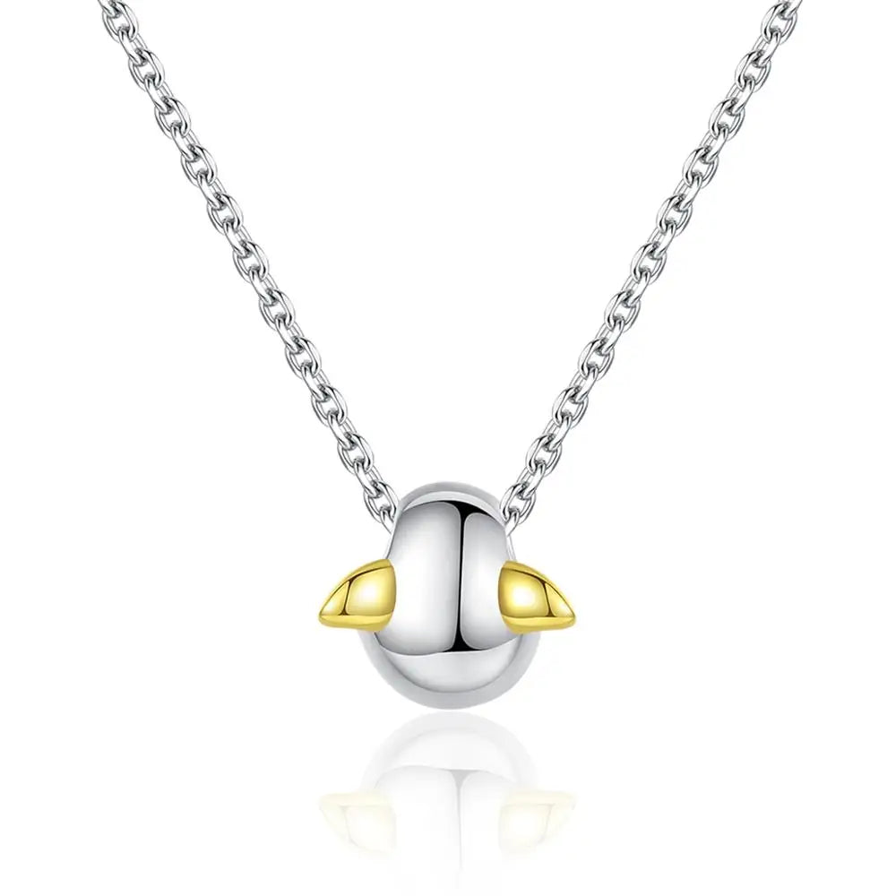 CZCITY 925 Silver Jewelry Factory Wholesale Angle Wing Sterling Silver Girl Cute Pendant Necklace