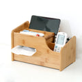 Wholesale Handmade Natural  Bamboo  Remote Control Storage Box Holder  with Tissue Box