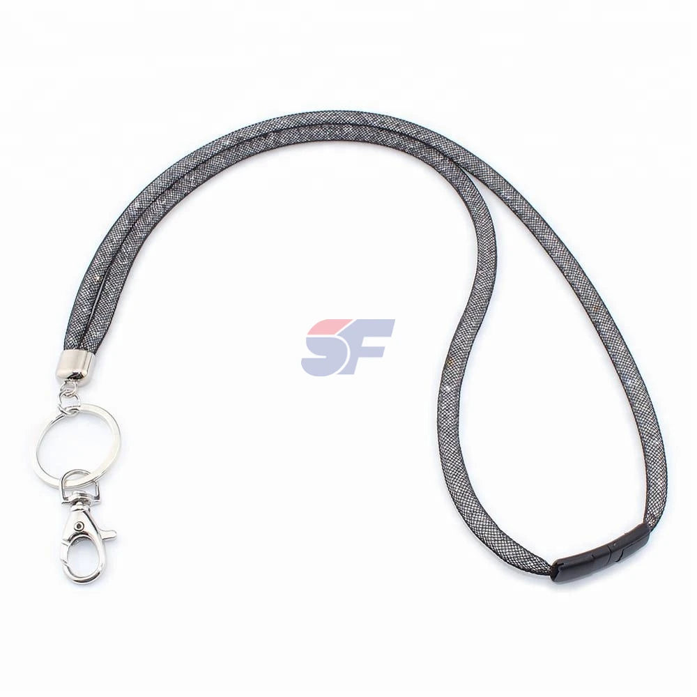 Hot Selling Nylon Diamond Crystal Rhinestone Badge Lanyards Wholesale Fashion Accessory