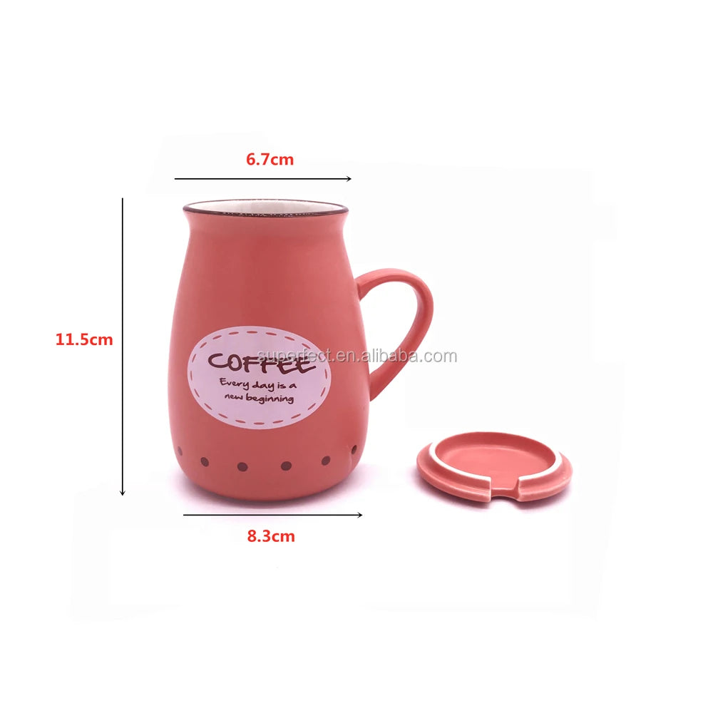 Ready to Ship Wholesales Reusable Colorful Bone China Ceramic Mug 400ml Back to School Water Coffee Tea Milk Cup