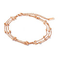Elegant Women's Stainless Steel Silver/Rose Gold Plated Electroplated Geometric Bead Anklet Body Fashion Body Chain Holiday