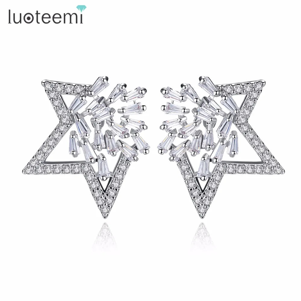LUOTEEMI Wholesale Fashion Ladies Star Shape Stud Earrings for Women Earring Jewelry Statement Brincos Bijoux