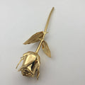 Full Gold Plated Real Rose in Budding Type the Best Gift for Girlfriend on Valentines Day