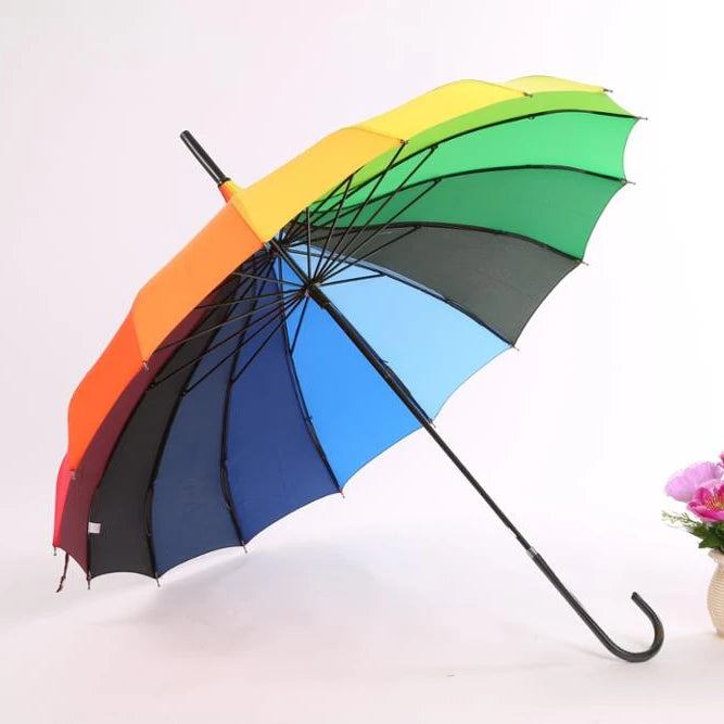 Supplier Pagoda Umbrella Custom Advertising Wedding Parasol Straight Sun and Rain rainbow Pagoda Umbrella