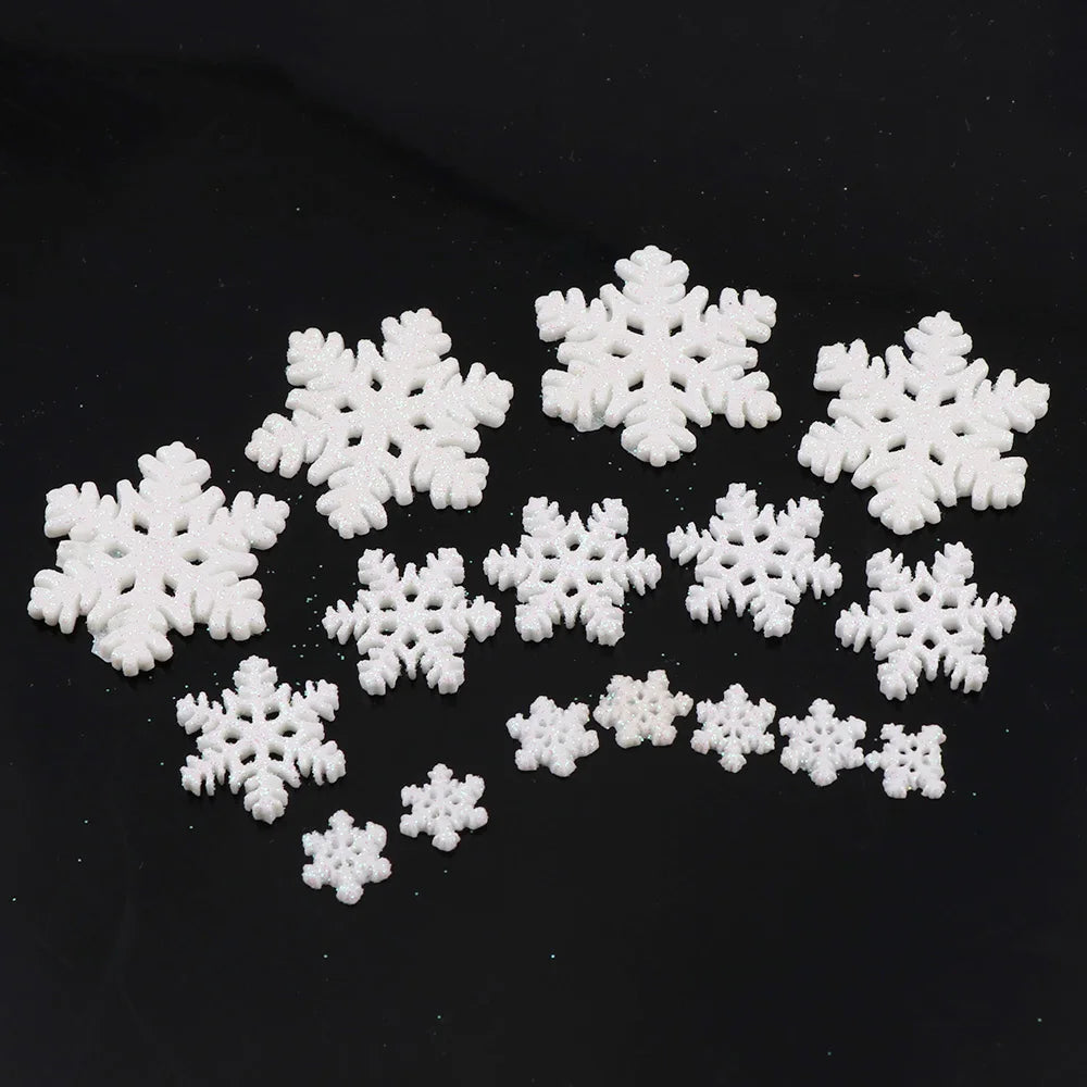 New Arrive  19mm  26mm  Flatback  White Christmas Resin Snowflake With Glitter Powder  Scrapbooking Craft DIY