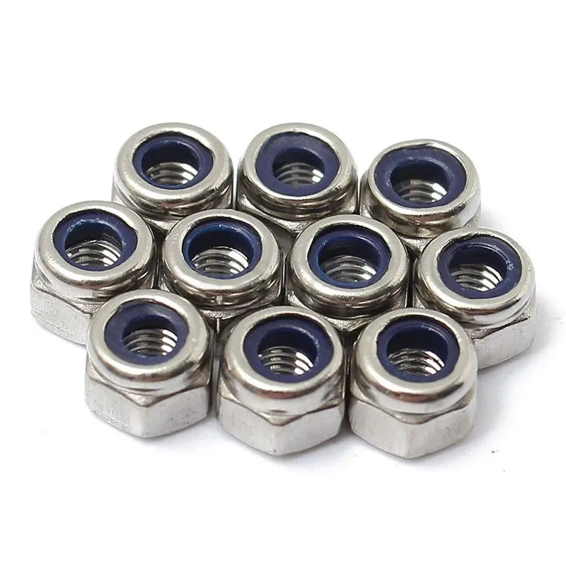 DIN 985 M3 M4 M5 M6 Nylock Nut Stainless Steel Carbon Steel with Zinc and Galvanized Finish Passivated for Mining Application