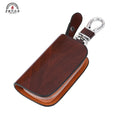 Zenos OEM ODM Brown PU Leather Key Wallet Car Electronic Key Case Holder
