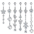 Wholesale Set of 6 High Quality 316L Stainless Steel Dangle Belly Rings 14G Body Piercing Jewelry for Weddings