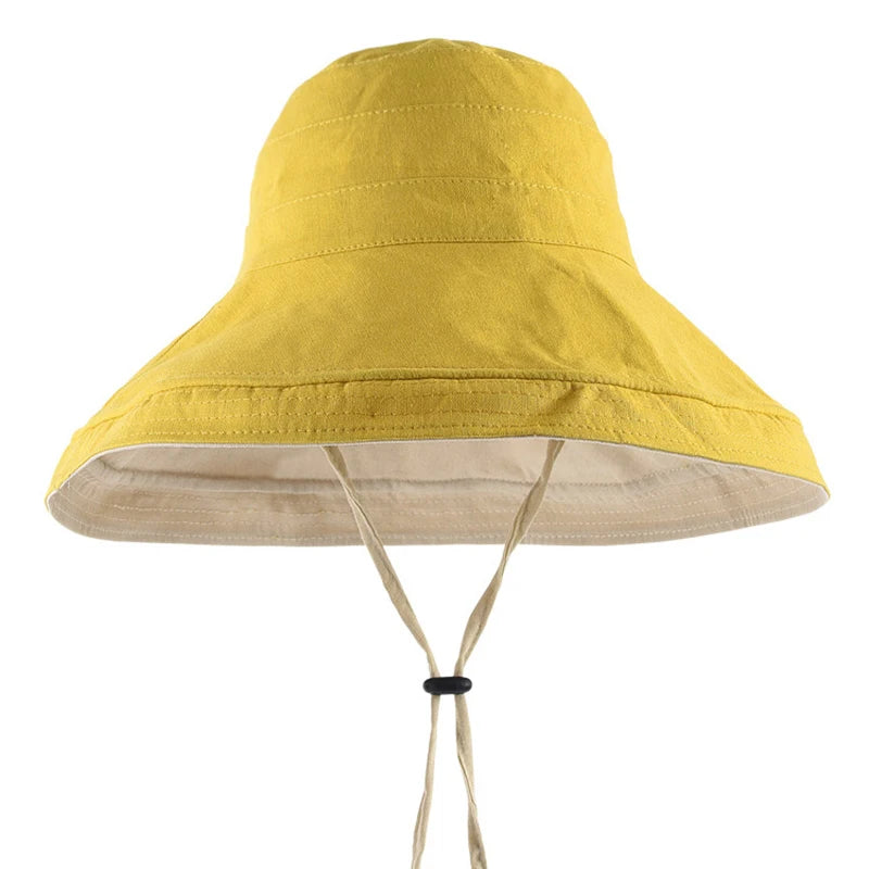 Factory Wholesale Summer Fashion Wide Brim 100% Cotton Beach Sun Bucket Hat for Women
