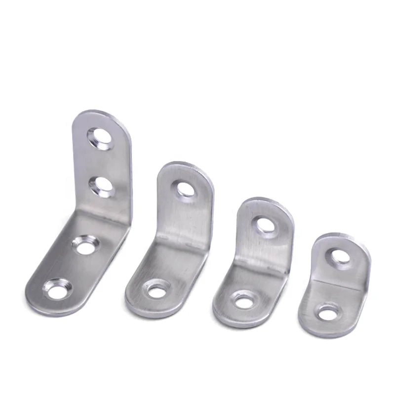 Stainless Steel 90 Degree Angle L Shaped Bracket Furniture Wooden Door Joint Fastener for Bathroom & Home Office