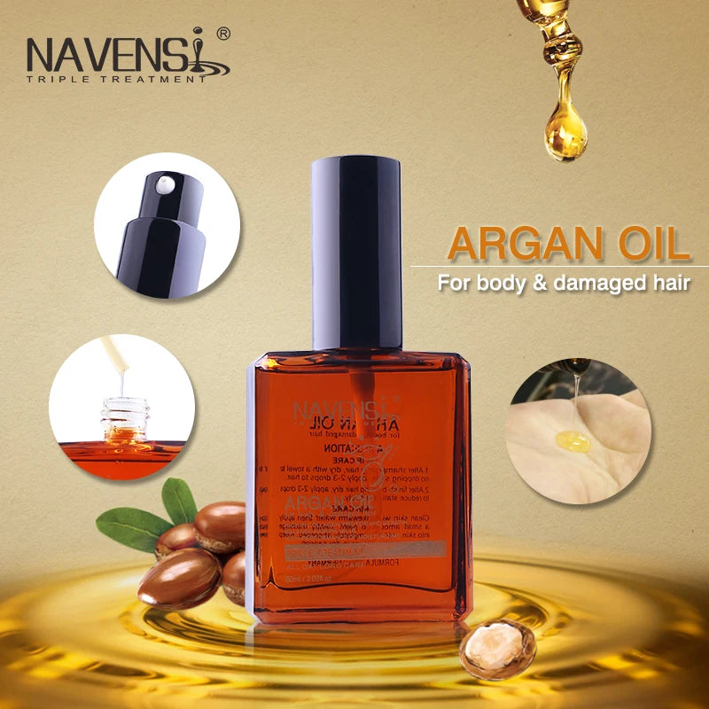 NAVENSI Keratin Private Label Low MOQ Sulfate Free Argan Oil for Professional Hair Oil for Salon or Home