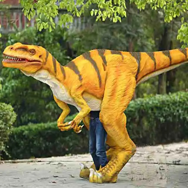 Hot Sales Realistic Life Size Full Body Puppet Animatronic Dinosaur Costume Artificial Velociraptor