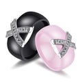Fashion Fine Jewelry 8 mm Ceramic Rings Women Crystal Cross Design Wedding O Ring Gift Ceramic Rings for Women