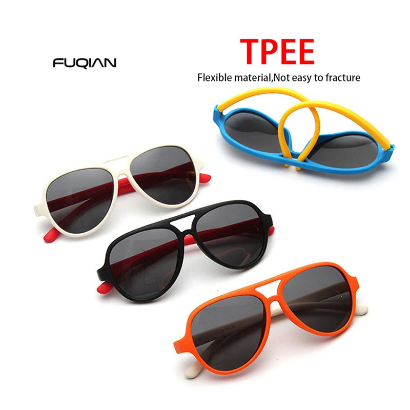 Wholesale Kids Sunglasses with UV400 Polarized Frog Mirror Custom Logo Silica Gel Frame in Blue White Red Yellow Cyan