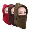 Hot Sale Full Cover Polar Fleece Balaclava Ski Mask Windproof Earflat Hat with Stock for Winter Sports