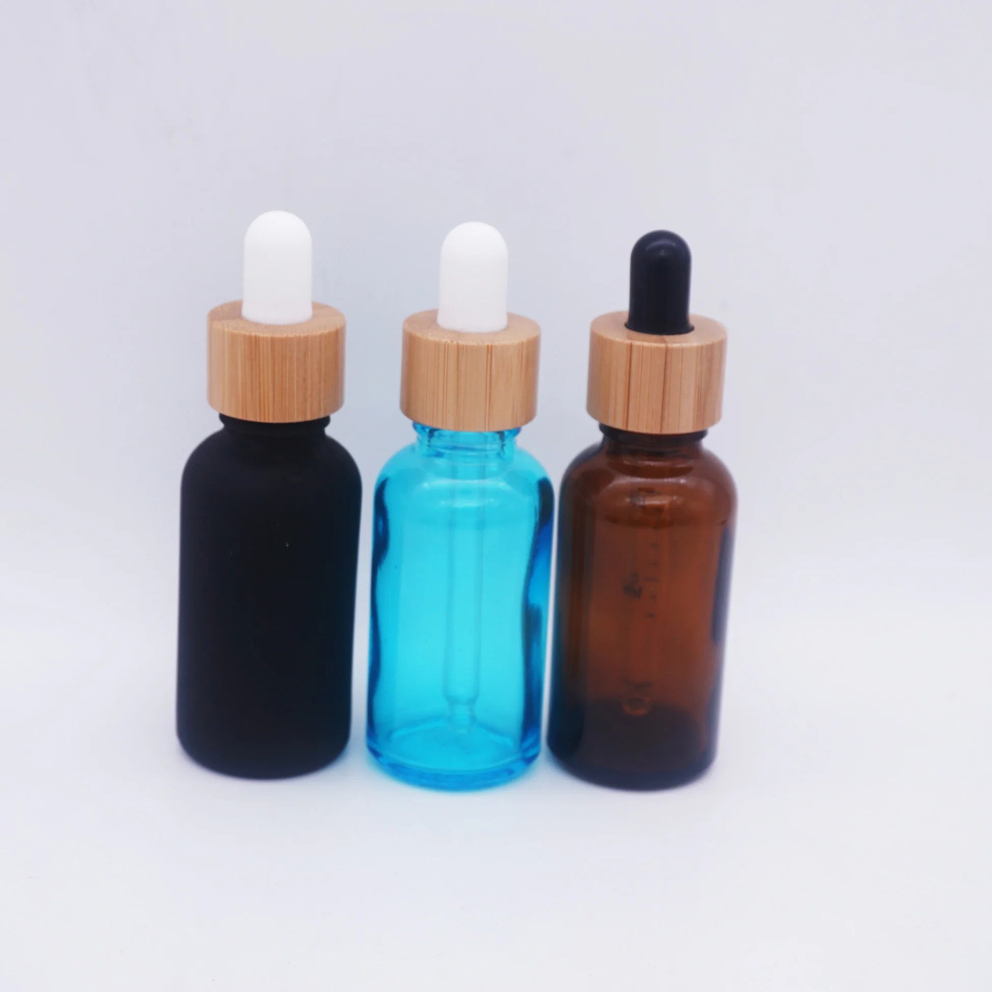 15ml Amber Round Glass Pipette Bottle with Bamboo Lid