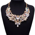 Equestrian Fashion Statement Necklace Horse Snaffle Bit Link Chain in Gold Silver Zinc Alloy Metal Floral Pattern Jewelry Supply