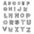 10MM Zinc Alloy A-Z Alphabet Letters Diamond DIY Keychain Pet Collars Personalized Rhinestone Slide Charms