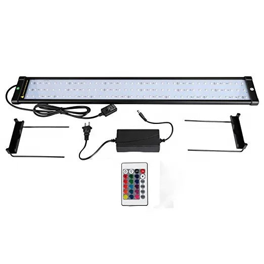 Ultra-thin RGB Rectangle Metal Eco-Friendly Fish Tank Coral Reef Plant LED Aquarium Plants Light with Extendable Brackets