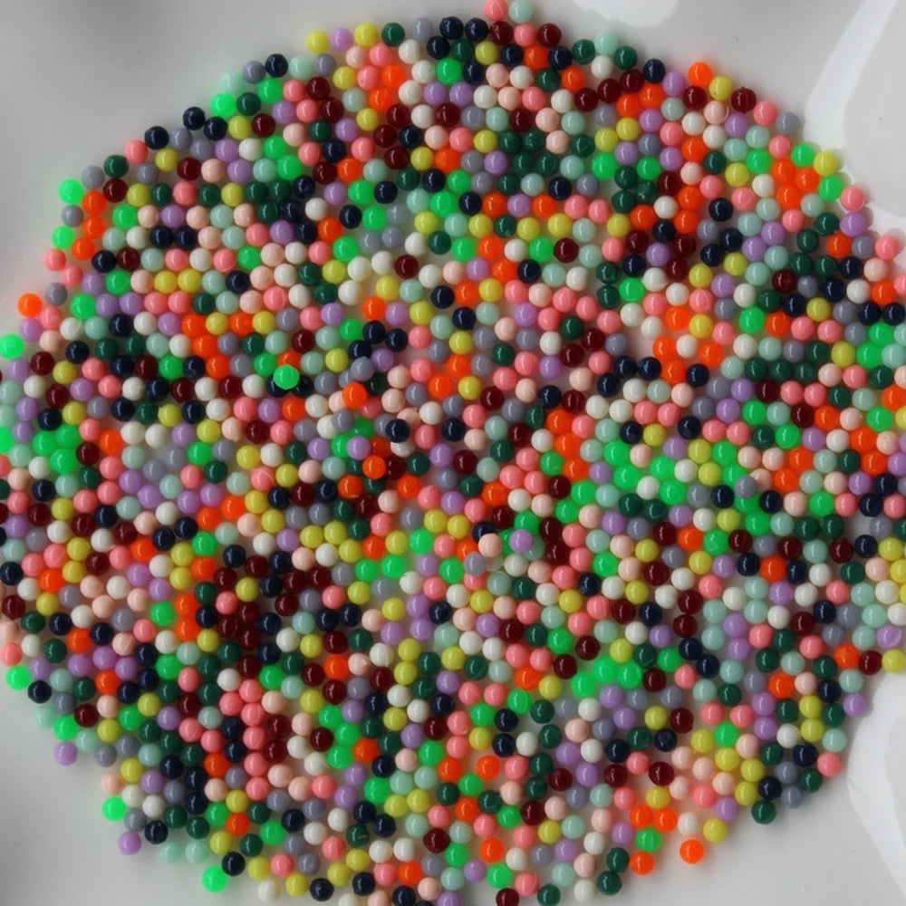 Wholesale 10000Pcs/bag Colorful Acrylic Round Beads Without Hole 2MM 2.5MM 3MM Round No Hole Beads for Nail Art Slime Addins