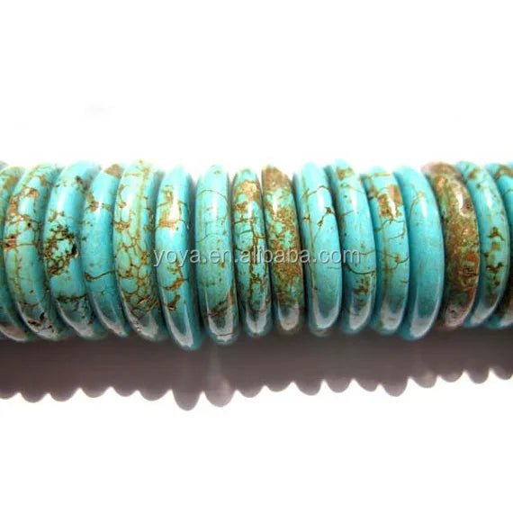 TB0010-6 Turquoise Heishi BeadsTurquoise Wheel Beads