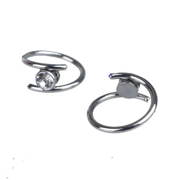 G23 Titanium Nose/Eyebrow Ring 16G Twist Barbell Crystal Navel/Ear Tragus Zircon Body Jewelry for Wedding/Engagement