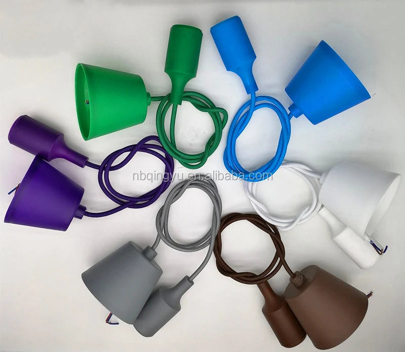 Colorful E26/E27 Screw Style Vintage Silicone Lamp Holder 250V VDE Standard Ceiling Energy Saving Lamp Accessories