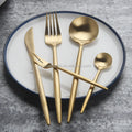 LDX017 Wholesale Restaurant Hotel Gold Cutlery Plated Stainless Steel Flatware Set for Wedding